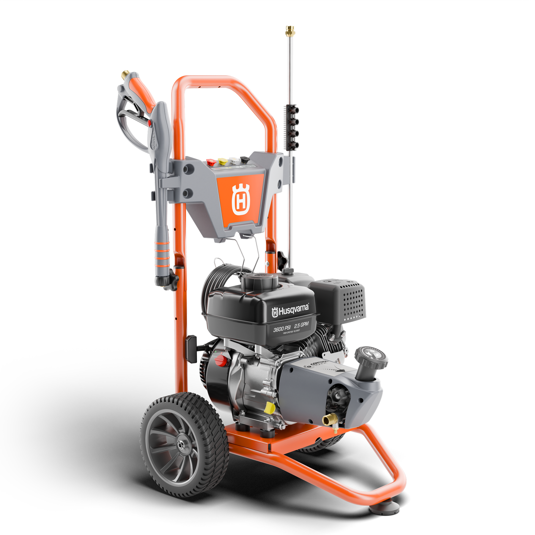 022015 Husqvarna pressure washer front angle view