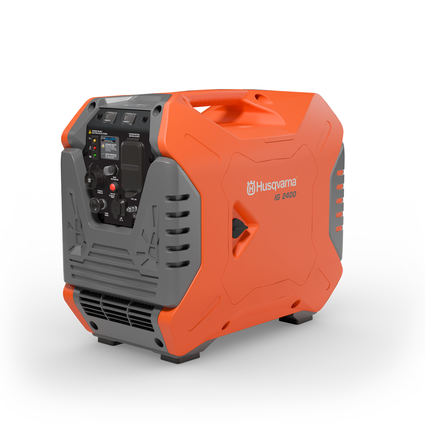 033037 Husqvarna inverter generator front angle view
